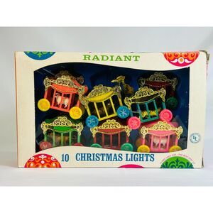 VTG Radiant Circus Carnival Holiday Light Covers Plastic Zoo Animal Mid Century